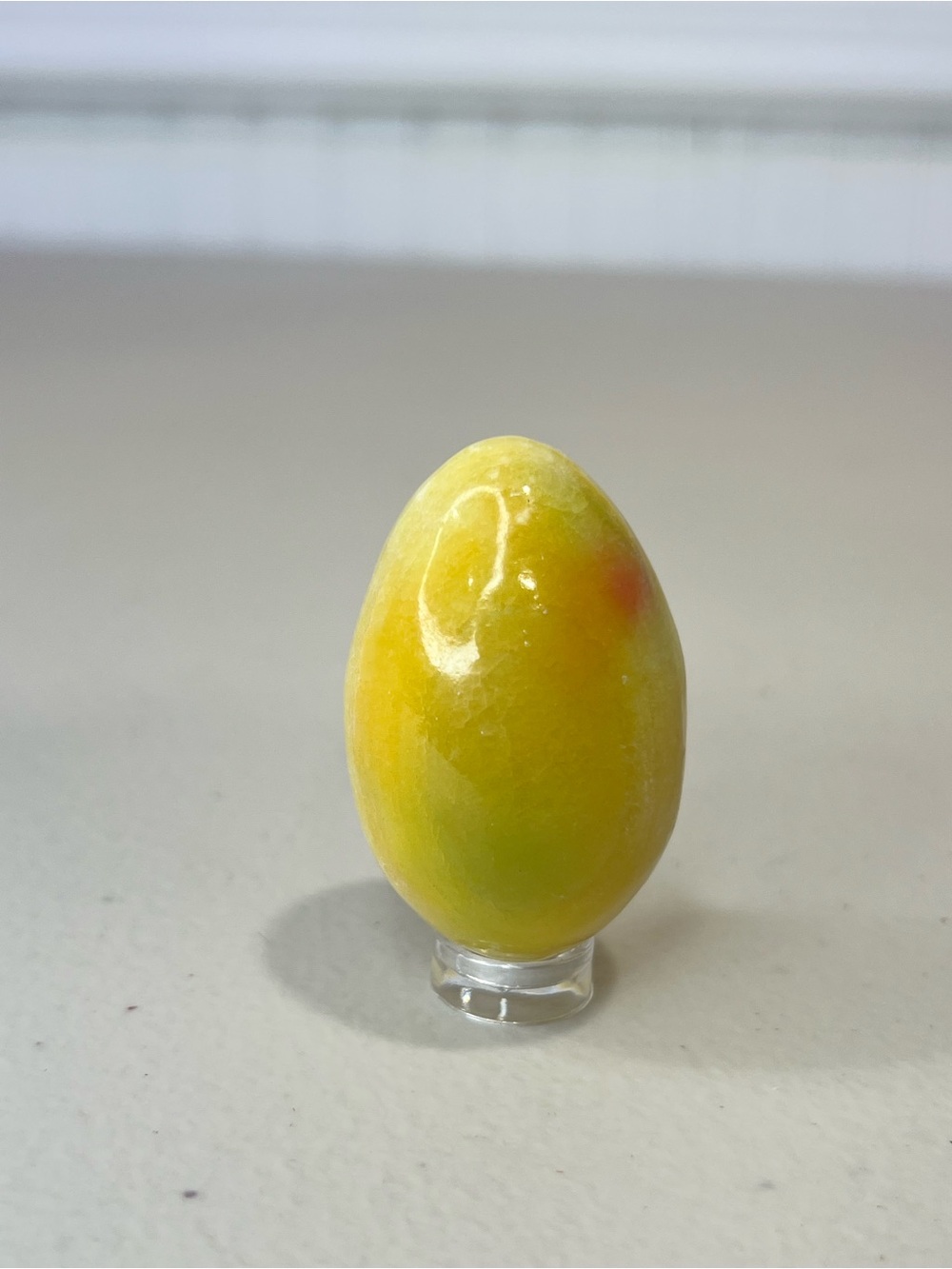 Yellow Calcite Decorative Egg Accent